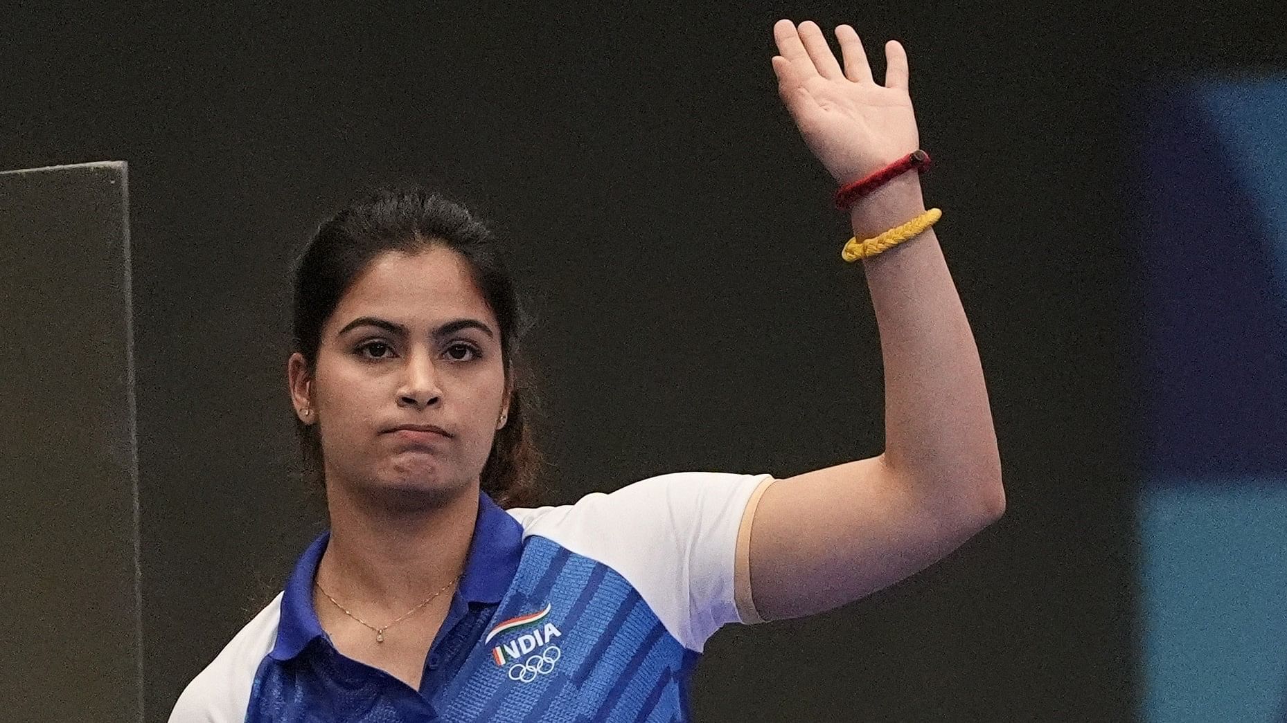 <div class="paragraphs"><p>Manu Bhaker of India waves after placing 4th</p></div>